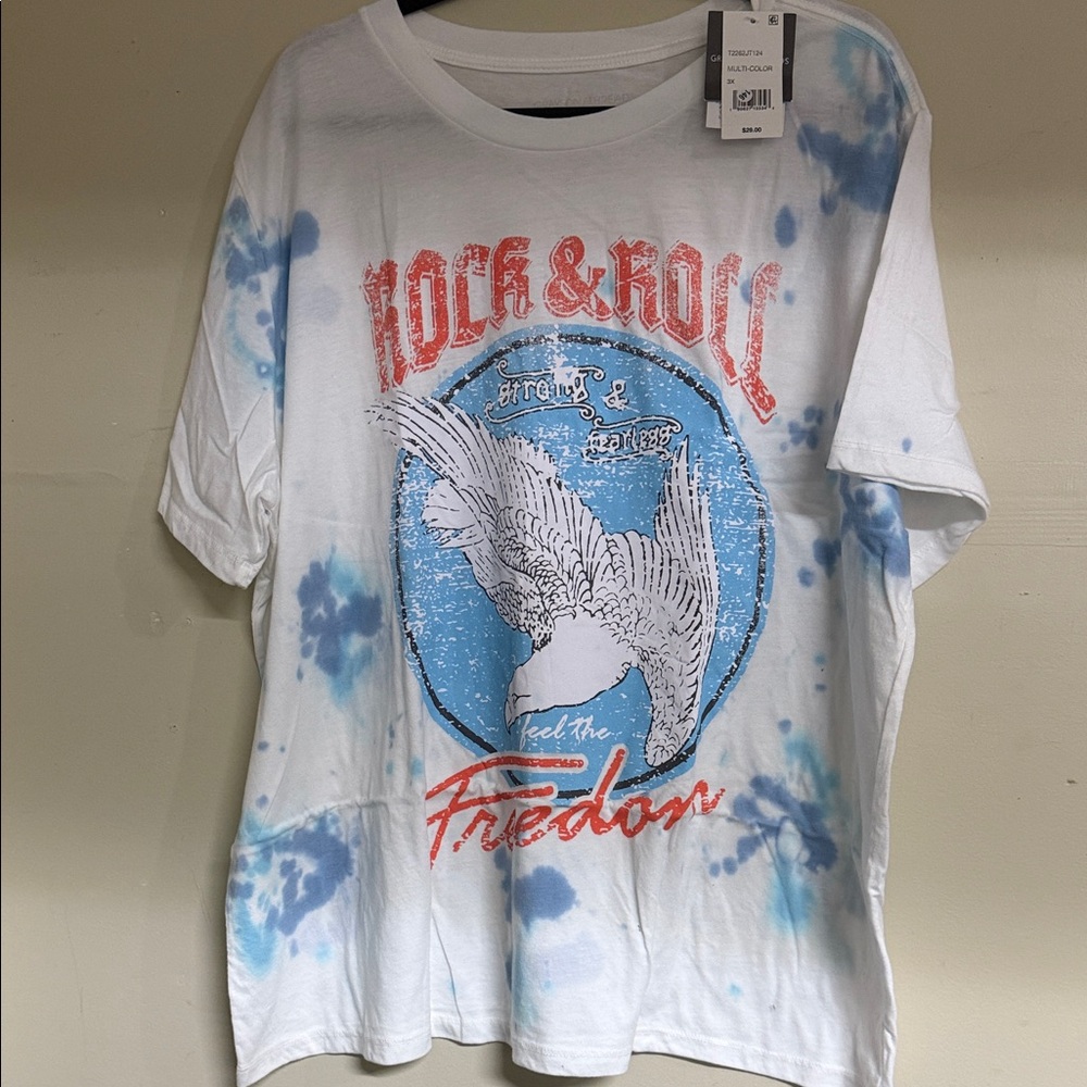 Grayson Threads White and Blue Rock & Roll Tee